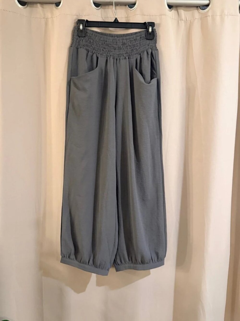 Women’s Elastic Waist Wide-Leg Pants - Gray